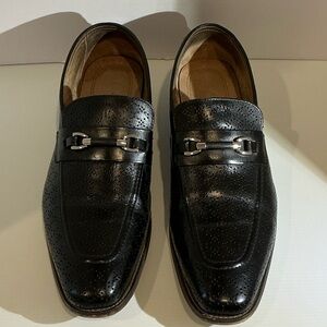 Stacy Adams Black Perforated Loafers